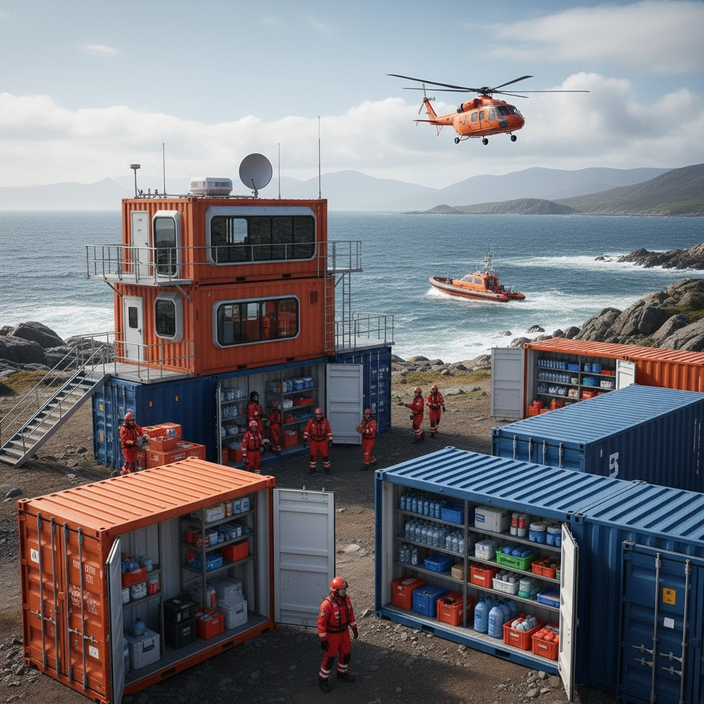 фото Морские контейнеры в спасательных операциях: мобильные штабы и склады